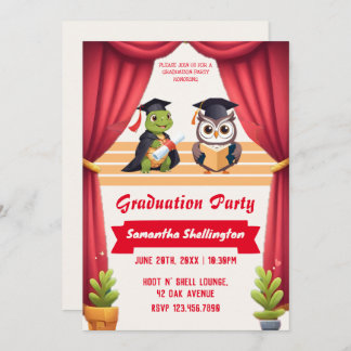 Convites "Turtley Wise: Uma Coruja de Graduação-Stravaganza