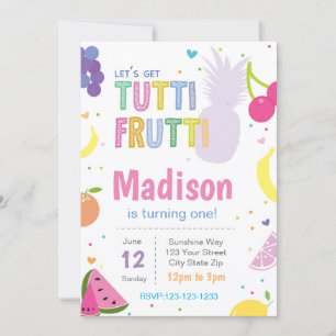 Convites Tutti Frutii Birthday Invite