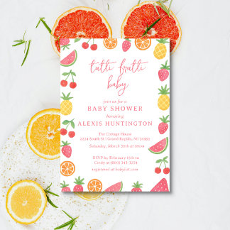 Convites Tutti Frutti Baby Shower Invitation