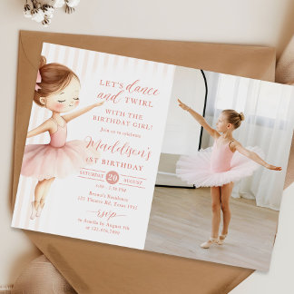 Convites Tutu Ballerina Ballet Dancer Girl Birthday Photo