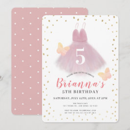 Convites Tutu Ballerina Pink & White Girl Aniversário