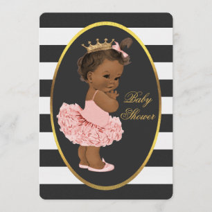 Convites Tutu Cute Ethnic Princesa Negra