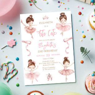 Convites Tutu de Bailarina Lindo Rosa Aniversário de Menina