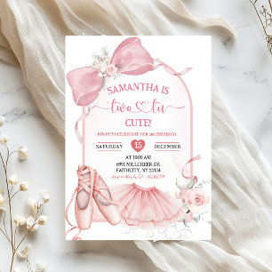 Convites Tutu Fofo Bailarina Rosa Coquete Segundo Aniversár