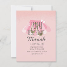 Tutu Girl's Birthday Pink Faux Glitter Ballerina