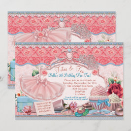 Convites Tutus and Tea Party Girls Vêm-Se