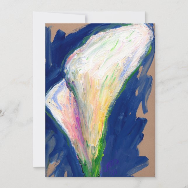 Convites "Tuxedo Cuff" Lily Flower Painting (Frente)