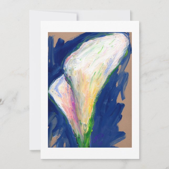 Convites "Tuxedo Cuff" Lily Flower Painting (Frente)