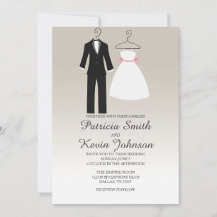 Convites Tuxedo e Casamento de Vestido