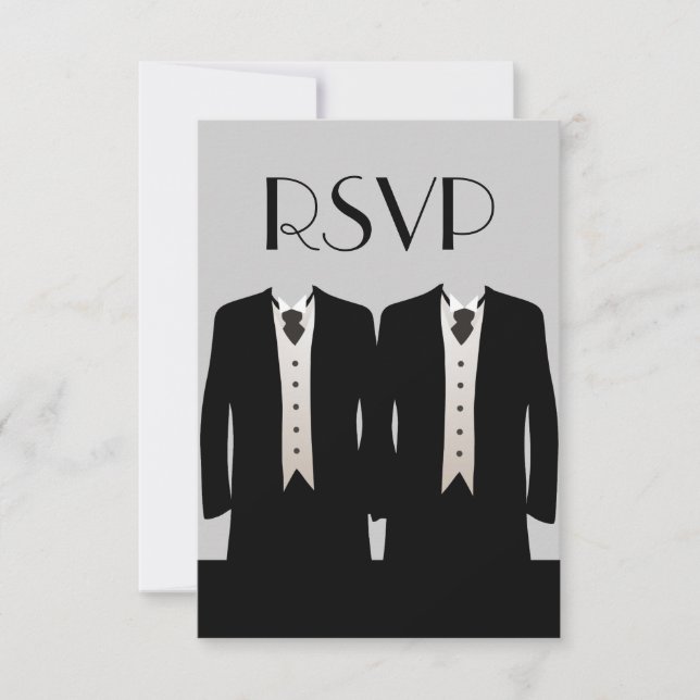 Convites Tuxedos RSVP (Frente)