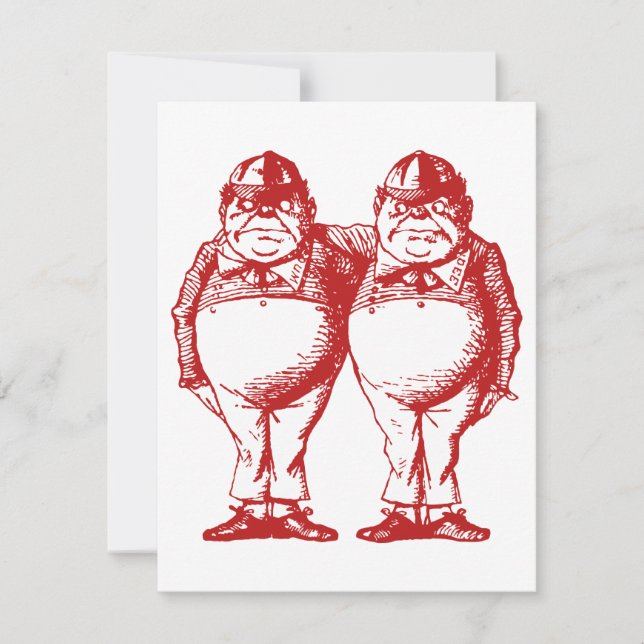 Convites Tweedle Dee e Tweedle a oferta vermelha do baile (Frente)