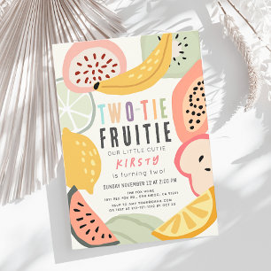 Convites Twi-tie Frutie Colorido Aniversário de 2 anos