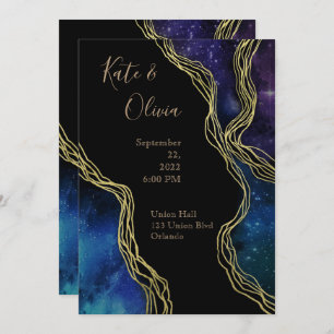 Convites Twilight Moon Phases Dark e Moody Wedding Invita