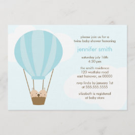 Convites Twin Baby Boys em um Balão