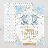Twin Elephant Boys Little GentChá de fraldas