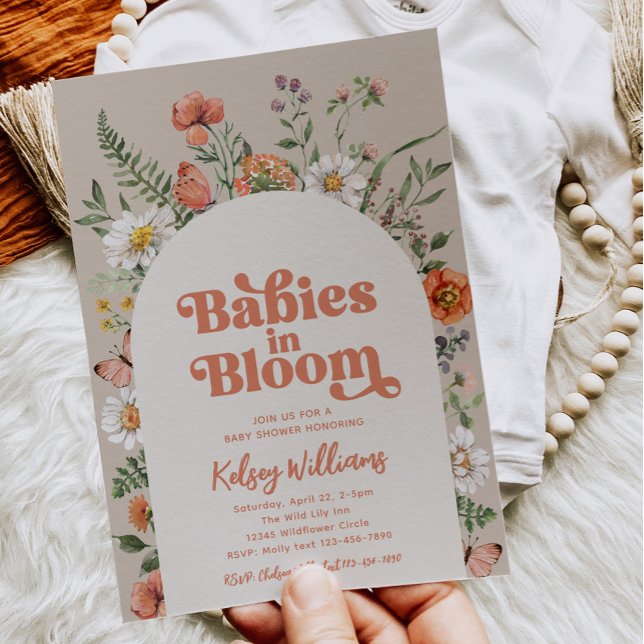 Convites Twin Wildflower Baby Shower (Criador carregado)