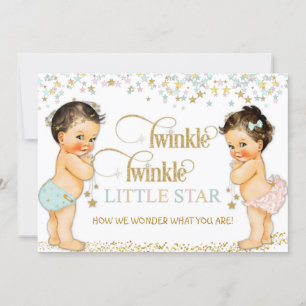 Convites Twinkle Little Star Vintage Sexo do Bebê Neutro