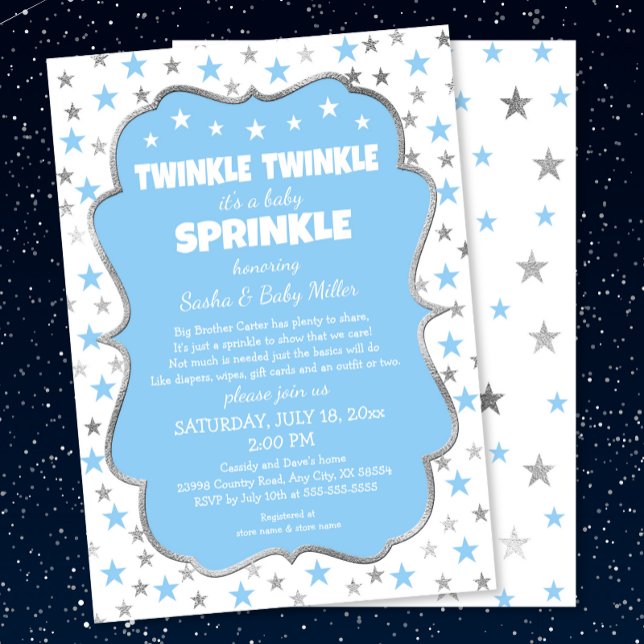 Convites Twinkle Stars Baby Sprinkle (Criador carregado)