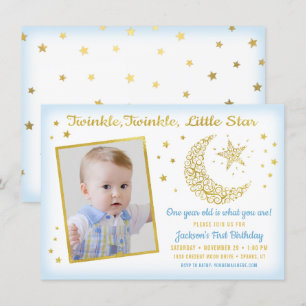 Convites Twinkle, Twinkle, Foto do Garoto de Aniversário de