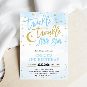 Convites Twinkle Twinkle Little Star Aniversário do Menino 