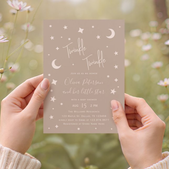 Convites Twinkle Twinkle Little Star Baby Shower (Criador carregado)