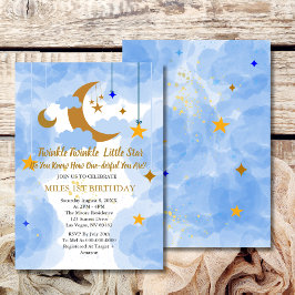 Convites Twinkle Twinkle Little Star Boy Primeiro Aniversár