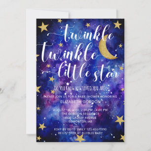 Convites Twinkle Twinkle Little Star Chá de Bebê Galáxia Em