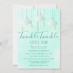 Convites Twinkle Twinkle Little Star Chuvada de Bebê Neutra