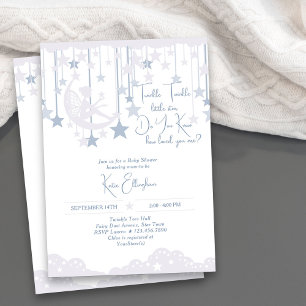 Convites Twinkle Twinkle Little Star Fada Azul Baby Shower