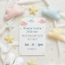 Convites twinkle twinkle little star gender reveal invite