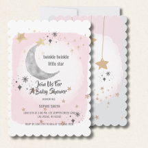 Twinkle Twinkle Little Star Pink Watercolor