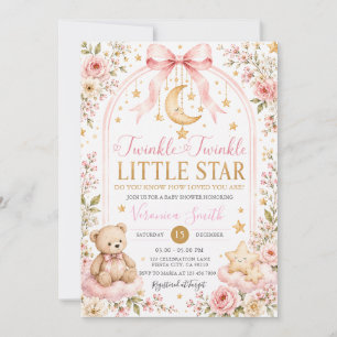 Convites Twinkle Twinkle Little Star Urso da Lua Chuva de B