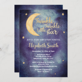 Convites Twinkle Twinkle little star watercolor babyshower