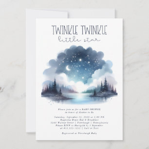 Convites Twinkle Twinkle Little Star Watercolor Chá de fral