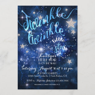 Convites Twinkle Twinkle - Pequena Chá de fraldas de Estrel