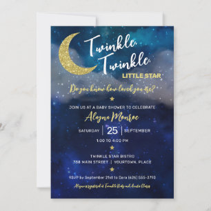 Convites Twinkle Twinkle - Pequena Chá de fraldas de Estrel