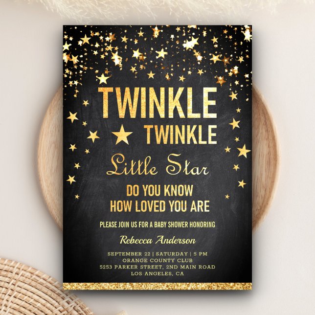 Convites Twinkle Twinkle - Pequena Chá de fraldas de Estrel (Criador carregado)