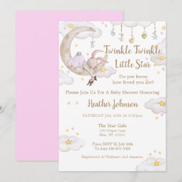 Convites Twinkle Twinkle Pequena Chá de fraldas de Estrelin