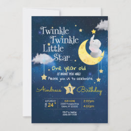 Convites Twinkle Twinkle Pequena estrela Convidado para Pri