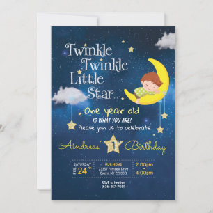 Convites Twinkle Twinkle Pequena estrela Convidado para Pri