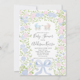 Convites Twins shower, baby carriage shower invitation