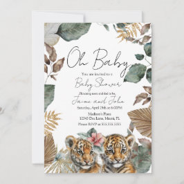 Convites Twins Tiger Jungle Wild Details Baby Shower