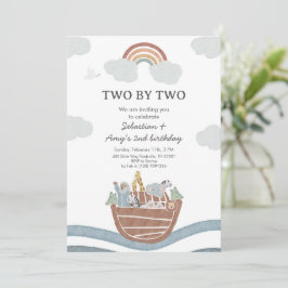 Convites Two by Two Noahs Ark Twin Birthday