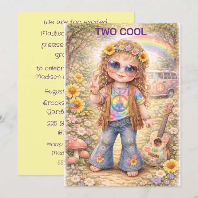 Convites Two Cool Birthday Digital Download (Frente/Verso)