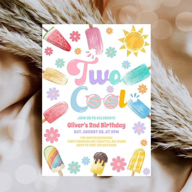 Convites Two Cool Ice Cream Birthday Invitation (Criador carregado)