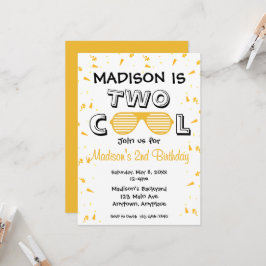 Convites TWO Cool Sunglass 2nd Birthday Party