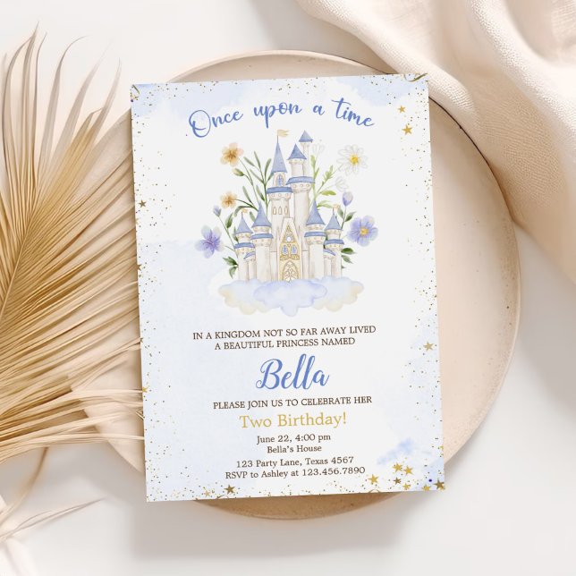 Convites Two Ever A Princess  Castle 2nd Birthday Party (Criador carregado)