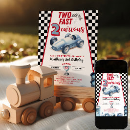 Convites Two Fast 2nd birthday Boy Racer Invitation
