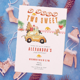 Convites Two Fast Christmas Gingerbread Car P 2nd Birthday