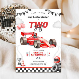 Convites Two Fast Race Car Boy 2nd Birthday Invitation